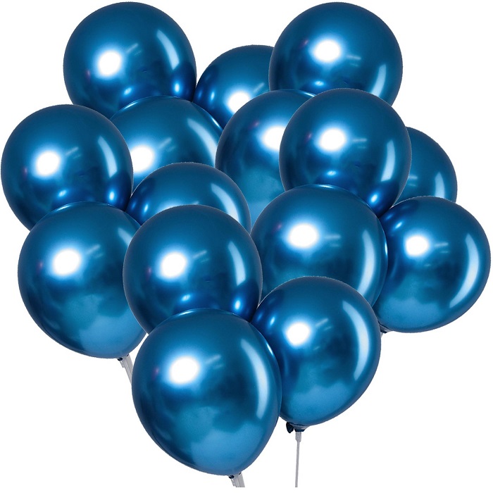 Воздушные шары латексные 12" «Хром», 5 шт., синие 4986588