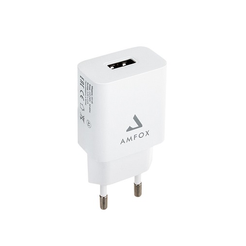 Сетевое ЗУ 1USB 2.1A AMFOX AH-45, 10,5Вт, белое