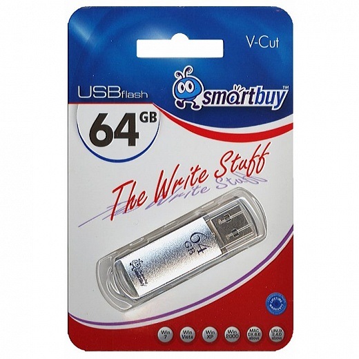 USB 64Gb SMARTBUY V-Cut Silver
