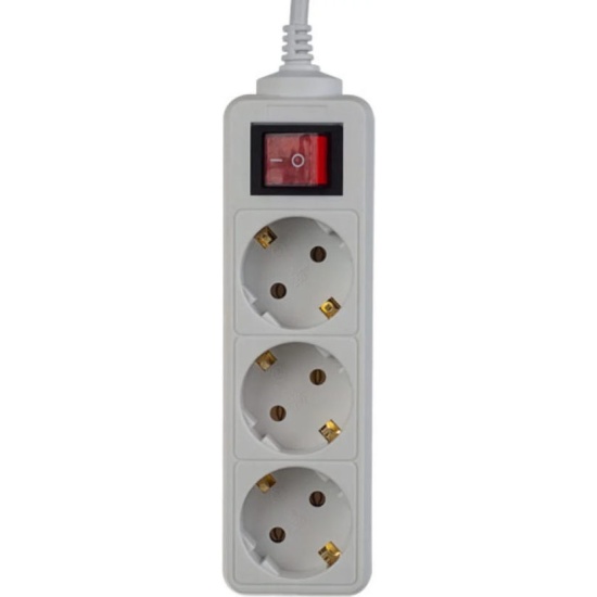 Сетевой удлинитель 1.8м PERFEO POWERMATE, белый, 3 розетки, с кнопкой (PF-PM-3/1,8-W)10А