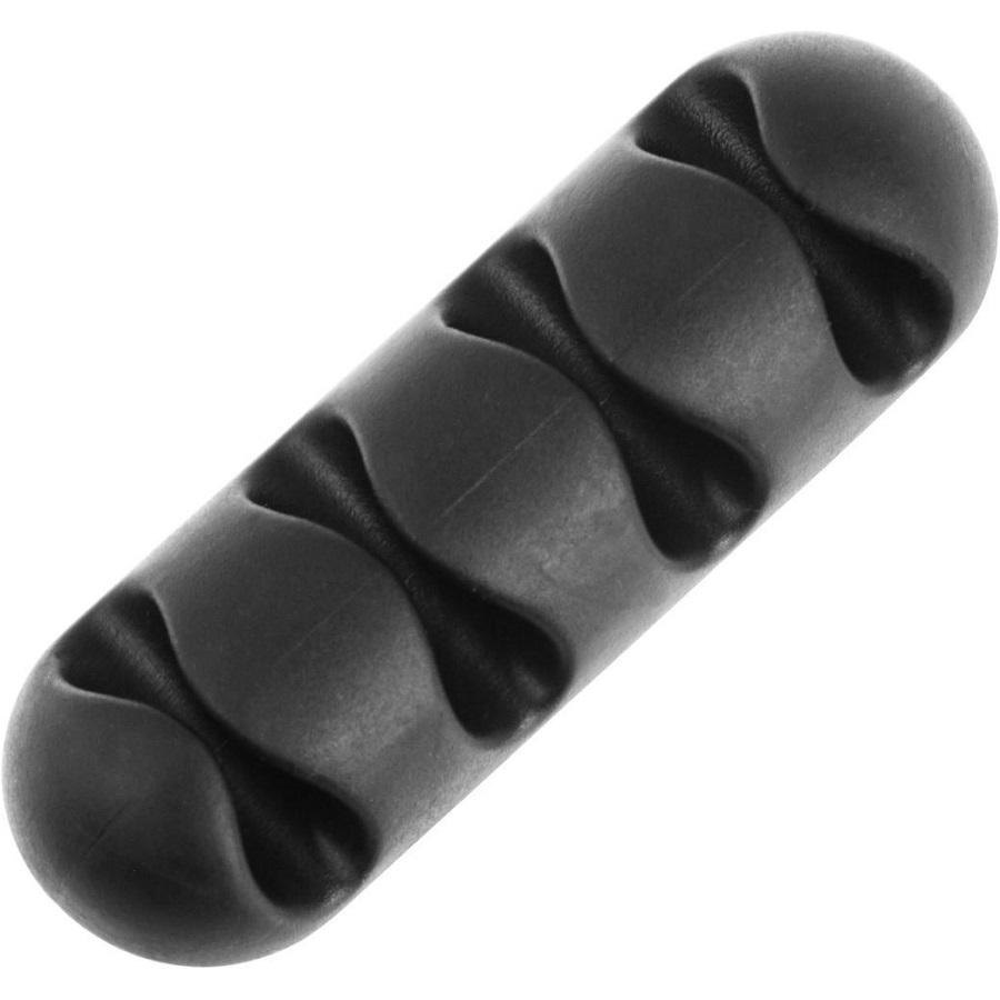 Держатель проводов TORSO, самоклеящийся, 4 деления, 6.5×2 см, черный  7187220