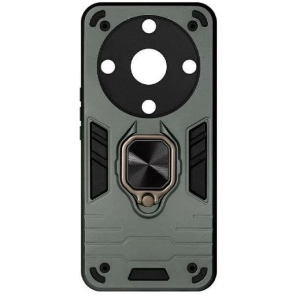 Задняя накладка DF для Honor 90 Lite DF hwArmor-09 (black) с кольцом и пластиной для магнитного держателя