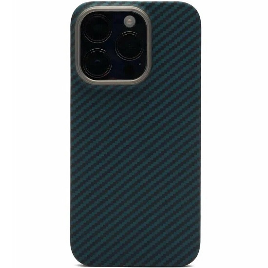 Силиконовый чехол KZDOO для iPhone 15 Pro Max Kevlar Blue