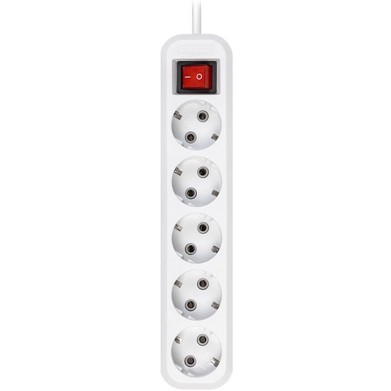 Сетевой удлинитель  5.0м SMARTBUY SBE-16-5-05-ZS, 5 розеток, 16А/3,5кВт с выкл. и заземлением ПВС 3х1,0