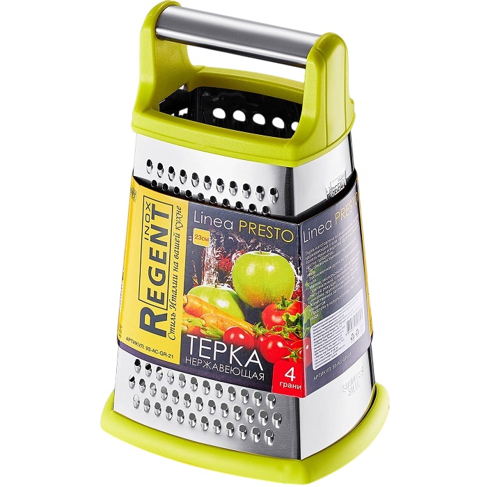 Терка REGENT 93-AC-GR-21, нерж. четырехгранная 23 см