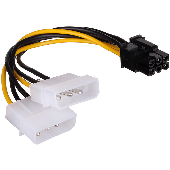 Переходник 2 x MOLEX --> 6PIN 15см Gembird CC-PSU-6