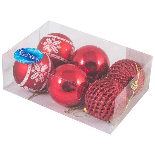 Набор шаров 6 см, 6 шт, красный SYCB17-013 арт.003422