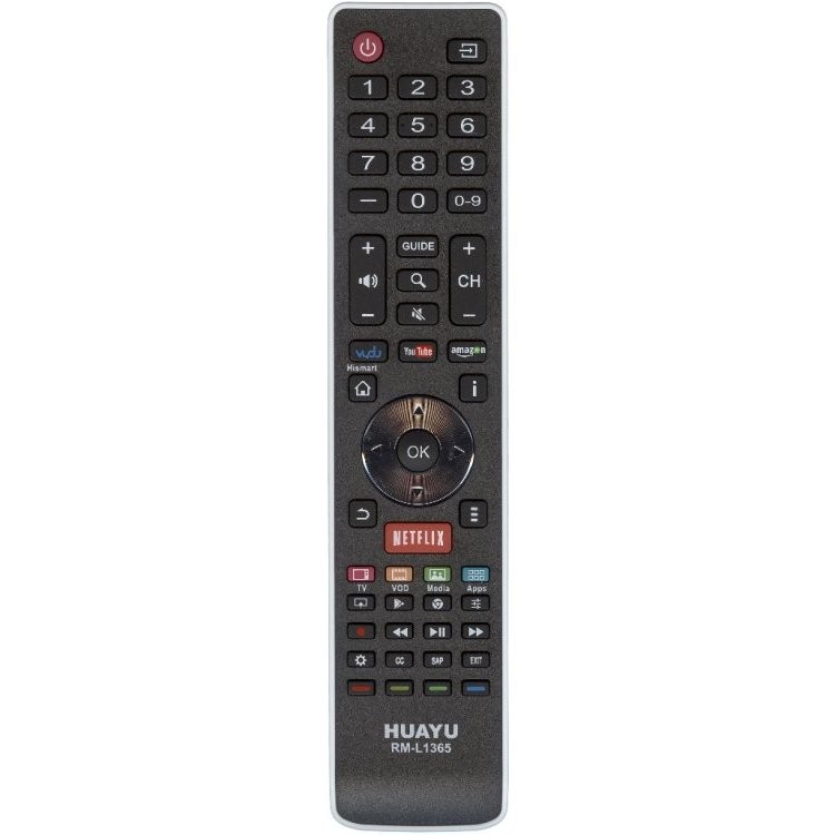 Пульт HUAYU для HISENSE RM-L1365 plus универсальный для всех  моделей пультов к  LCD SMART TV ( нет голосового управления)
