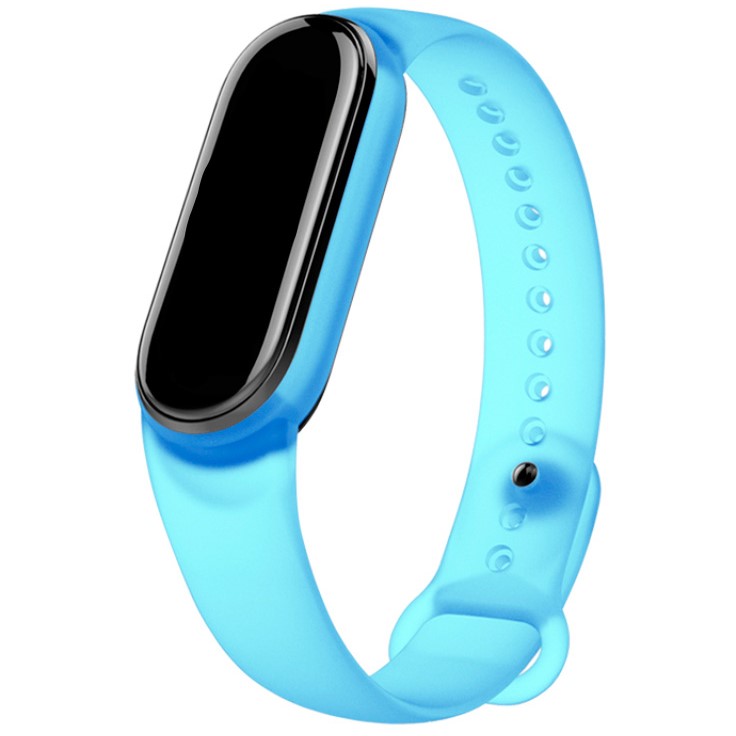 Силиконовый ремешок STR для XIAOMI MI Band 5/6/7 прозрачно-синий