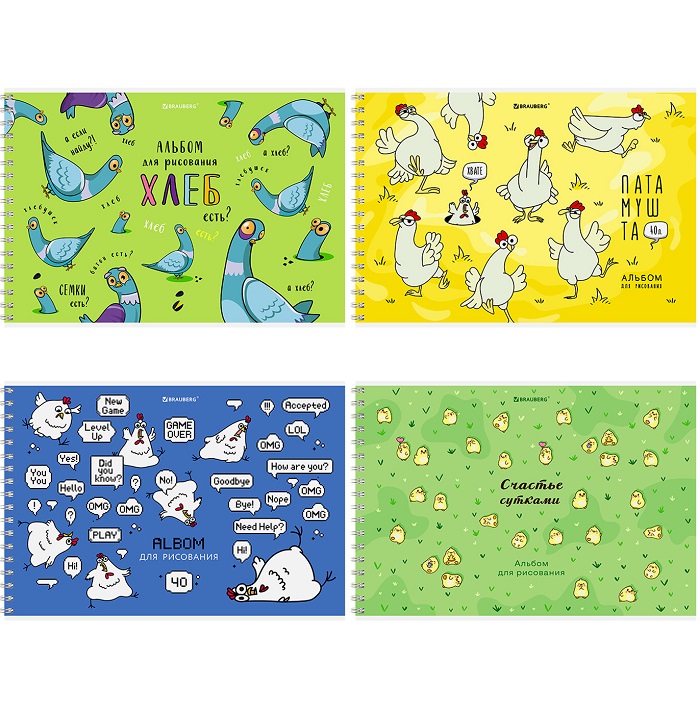 Альбом д/рис. BRAUBERG Пернатые А4 40л.,195х285мм 107120