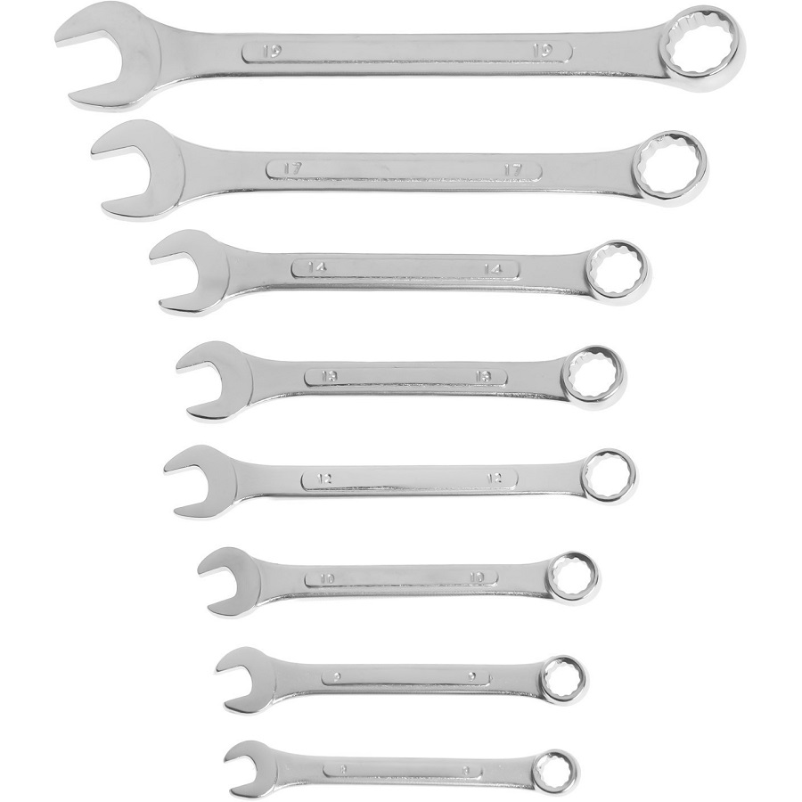 Набор ключей комбинированных усиленных в сумке ТУНДРА, 8 - 19 мм, 8 шт. 878131