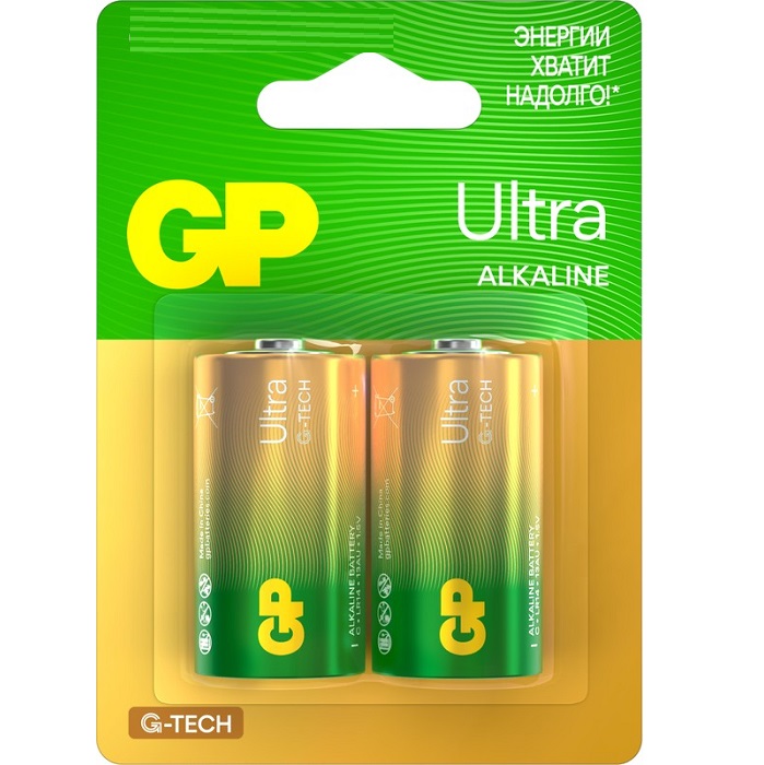 Элементы питания GP LR14 Ultra G-tech BL-2 (14AUA21-2CRSBC2)