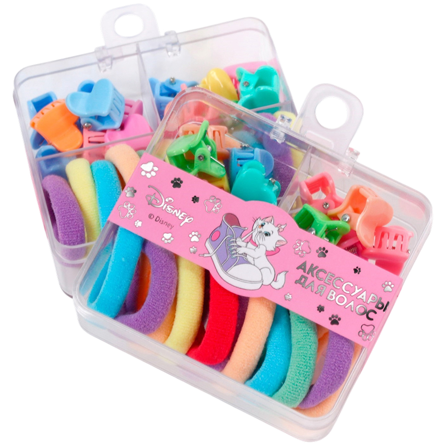 Набор подарочный, резинка для волос 10 шт., заколка крабик 10 шт., Коты аристократы 10048246