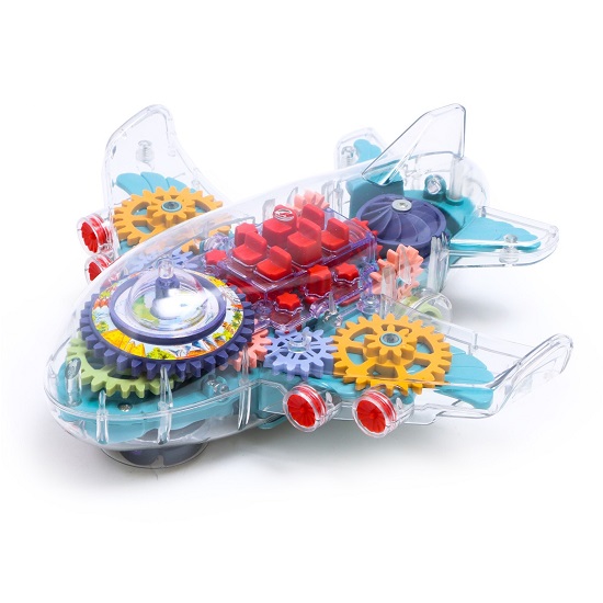 Самолет «Шестерёнки», свет и звук, работает от батареек 7603256