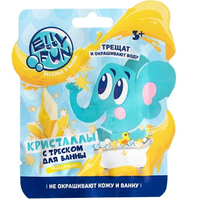 Кристаллы с треском Ellyfun 1 цв желтый, в/п 10*1*12 см EF007