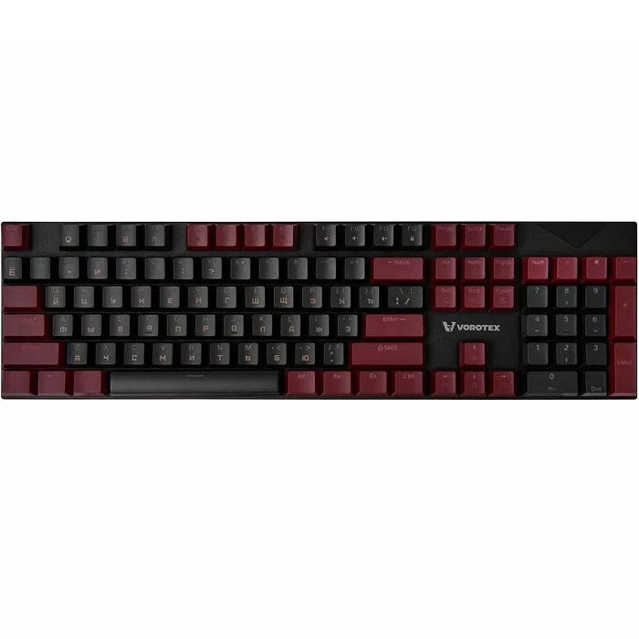 Клавиатура VOROTEX K104S Blue Switch, Чёрный,бордовый