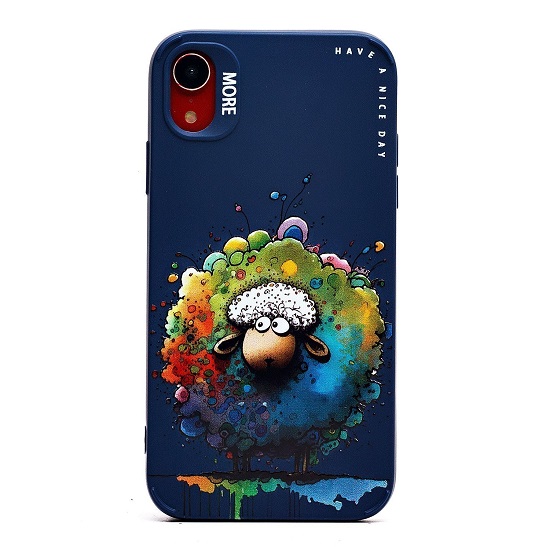 Задняя накладка SC335 для iPhone XR  (овечка) (dark blue) (227092)