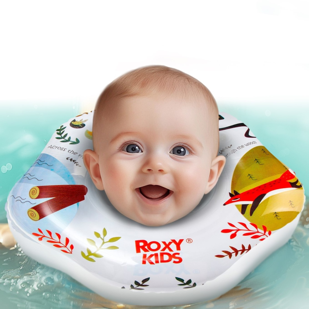 Круг для плавания на шею Fairytale Fox, надувной, с ручками белый