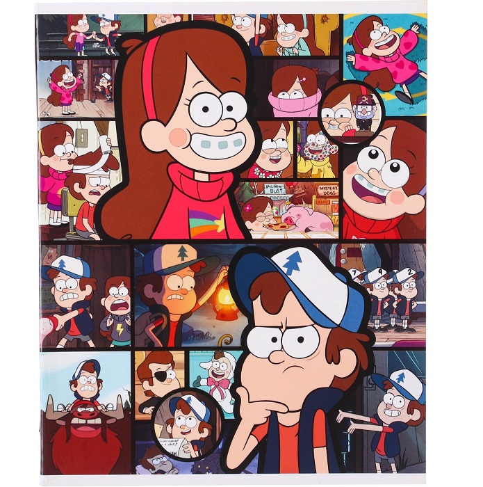 Тетрадь 48 листов в клетку, картонная обложка, Гравити Фолз   9515041