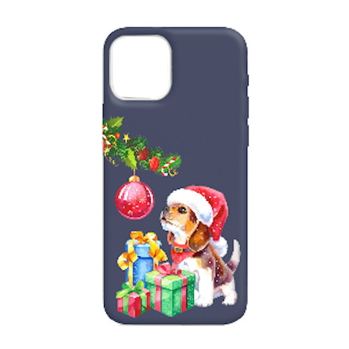 Задняя накладка GRESSO. Коллекция Пушистики-принт 13 для iPhone 12/12 Pro синий