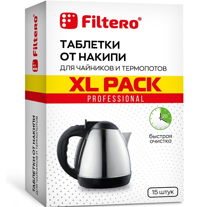 Таблетки от накипи для чайников FILTERO 609, XL Pack 15шт