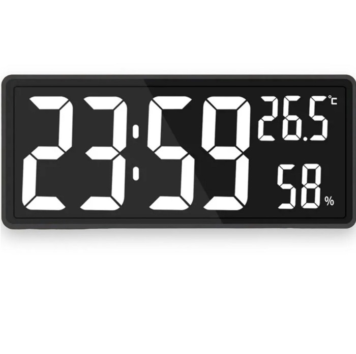 Часы настенные LED Wall Clock DS-3810L Белый (пульт)