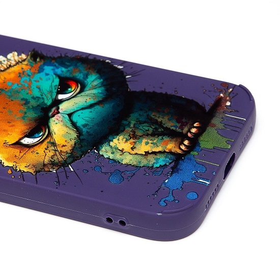 Задняя накладка SC335 для iPhone 11 (кот) (violet) (227087)