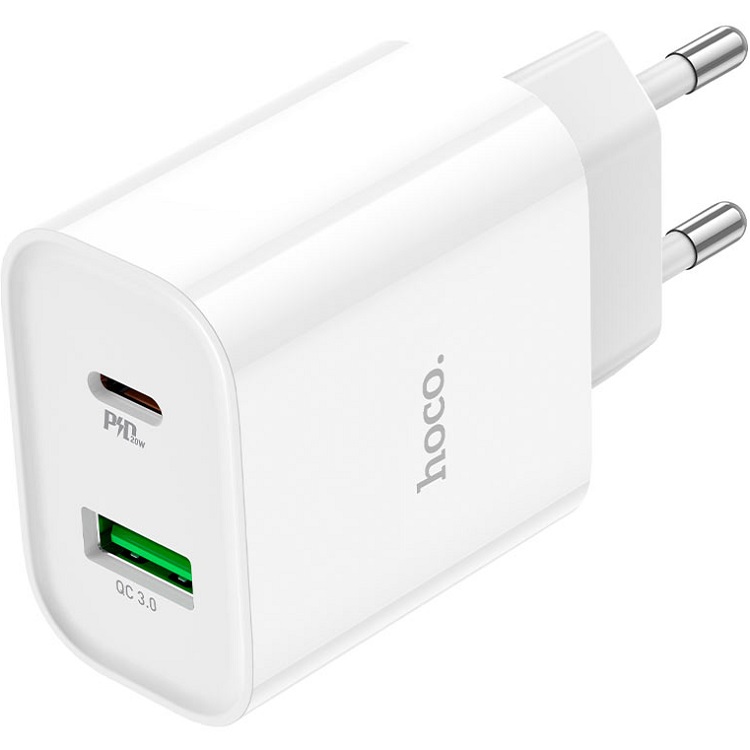 Сетевое ЗУ 1USB/1Type-C HOCO C80A Plus Rapido, белый, PD20W + QC3.0