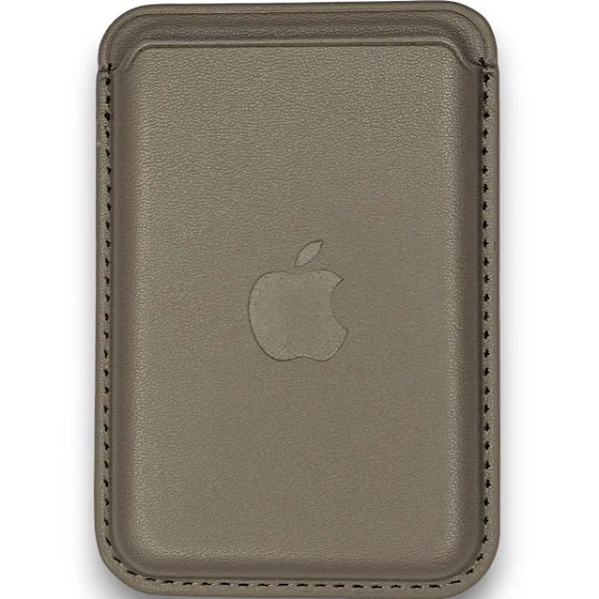 Кошелек для карт MagSafe Leather Wallet для Apple iPhone серый