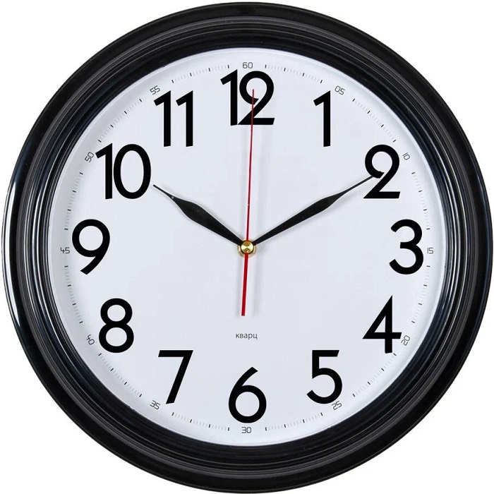 Часы настенные аналоговые БЮРОКРАТ WALLC-R86P D35см черный/белый