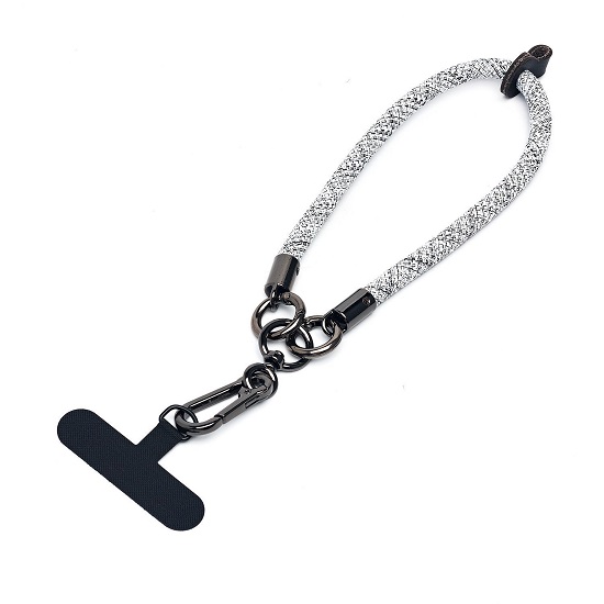 Шнурок на руку текстильный с карабином (white)