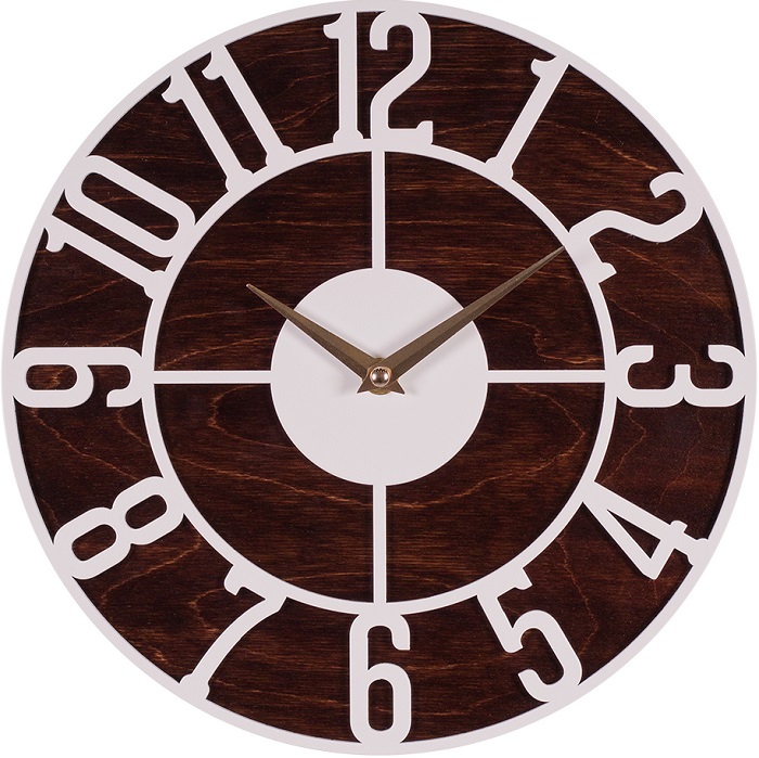 Часы настенные РУБИН "Классика" интерьерный из дерева, d=28, открытая стрелка (2803-001)