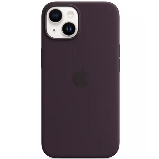 Силиконовый чехол SILICONE CASE MagsSafe для iPhone 14 elderberry с анимацией