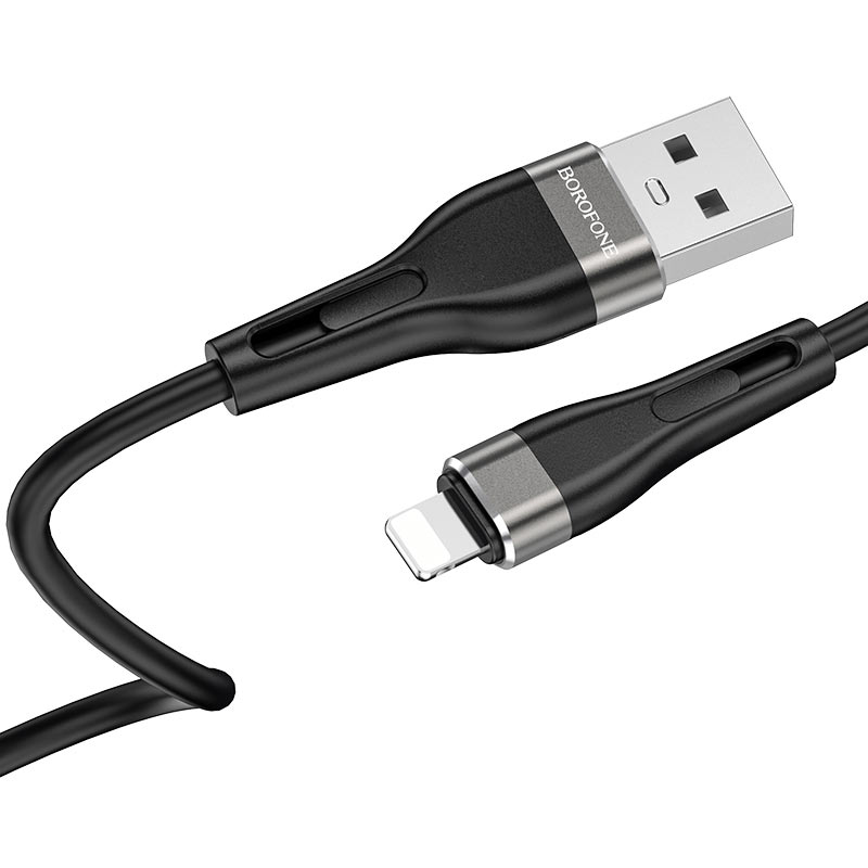 Кабель USB <--> Lightning  1.0м BOROFONE BX46 Rush чёрный