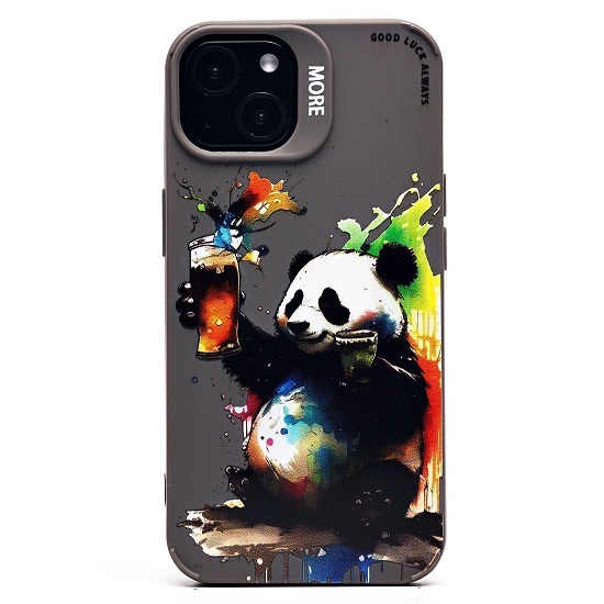 Задняя накладка SC335 для iPhone 13  (панда) (grey) (227070)