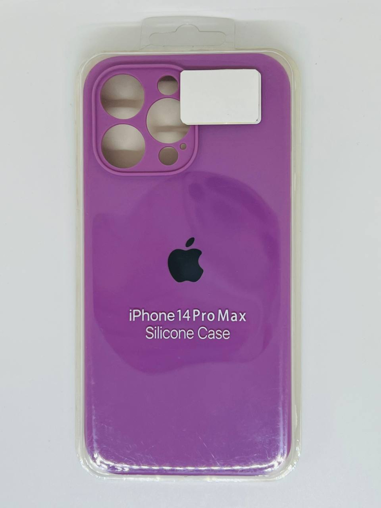 Силиконовый чехол SILICONE CASE для iPhone 14 Pro Max полная защита, лавандовый (не оригинал)