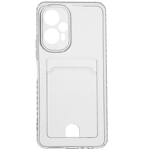 Задняя накладка ZIBELINO Silicone Card Holder для Xiaomi Poco F5 5G (прозрачный) защита камеры