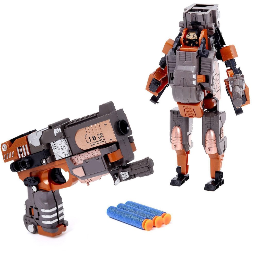 Бластер «Титан», трансформируется, стреляет мягкими пулями, цвет коричневый