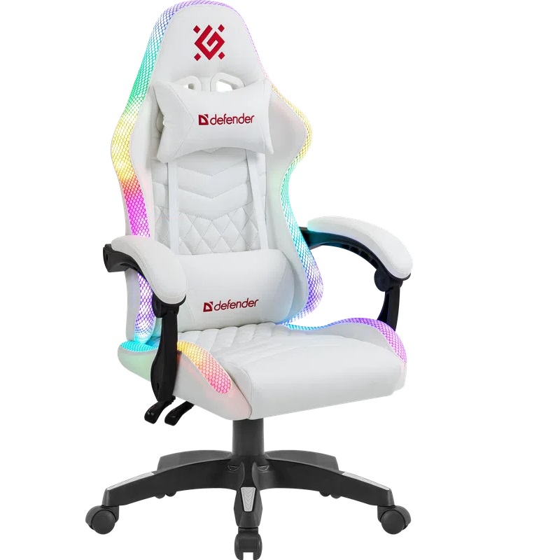 Кресло игровое DEFENDER Core белый,RGB,класс 4,PU DEFENDER