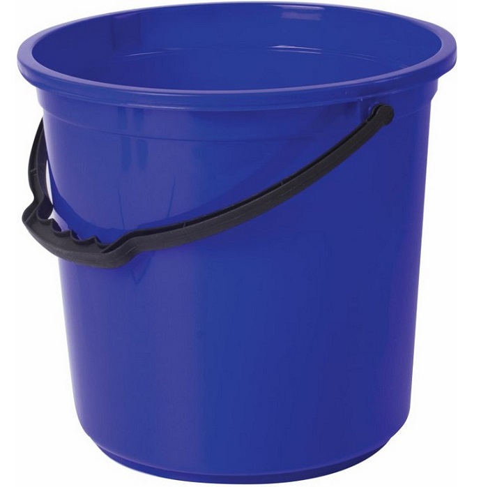 Ведро 12л LAIMA 603894, без крышки, пластиковое, пищевое, с узором, цвет синий, мерная шкала
