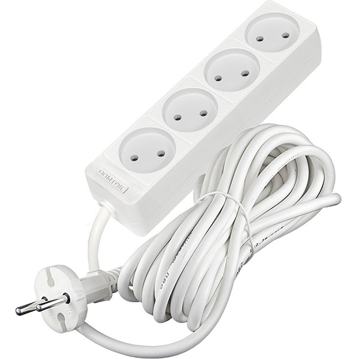 Сетевой удлинитель  5.0м DOMTOK 4гн.,ПВС 2*1  2,2кВт б/з