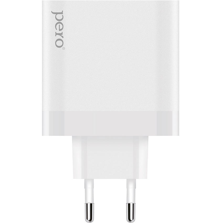 Сетевое ЗУ 1USB/2Type-C PERO TC16 GaN, 65W белый