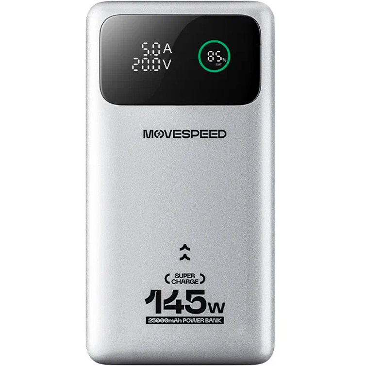 Внешний АКБ MOVESPE (25000mAh) дисплей, быстрая зарядка для ноутбуков (YSPBM25 pro) Grey
