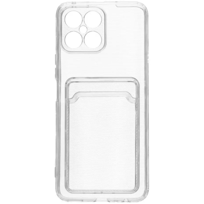 Силиконовый чехол POKET для Honor X5 прозрачный с карманом для пластиковых карт