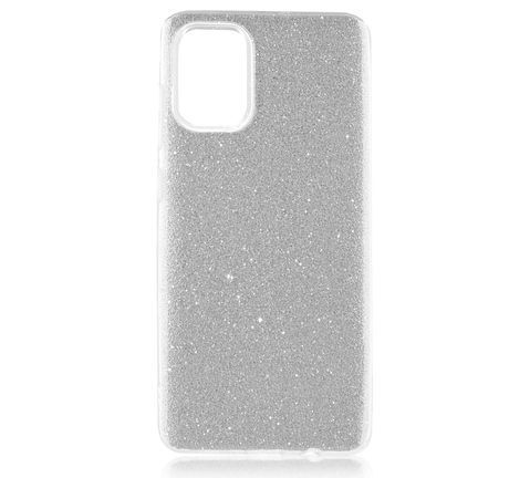 Задняя накладка FASHION MOBILE для Samsung Galaxy A51 серебряная с блестками