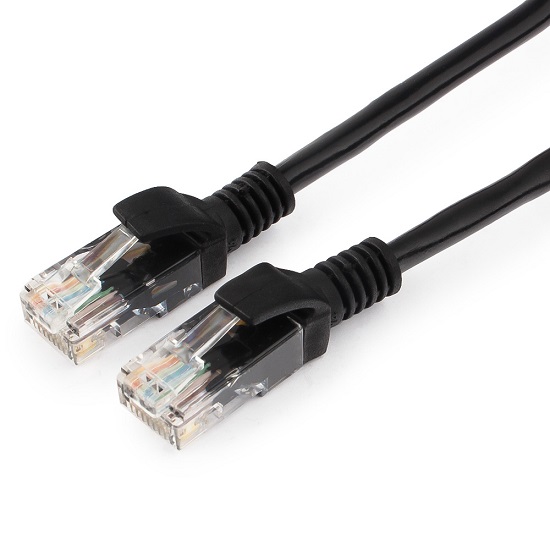 Патч-корд  2.0м CABLEXPERT PP10-2M/BK, черный, кат.5e, литой, многожильный