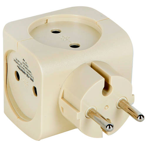 Тройник ЭРА SP-4-I слоновая кость