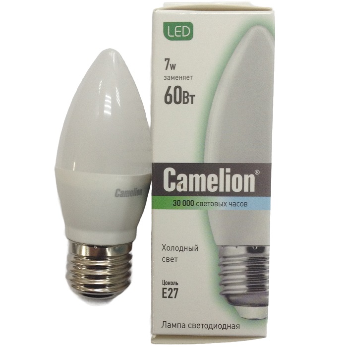 Лампа светодиодная CAMELION Basic power C35 7W/845/E27