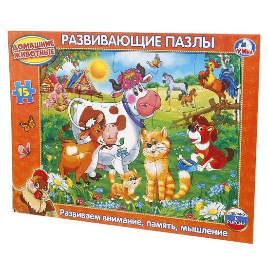 Пазлы в рамке Домашние животные Умные игры  