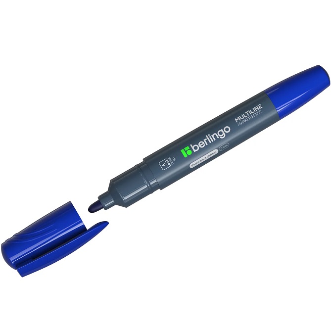 Маркер перманентный синий, пулевидный, 2мм Berlingo арт. РМ6103